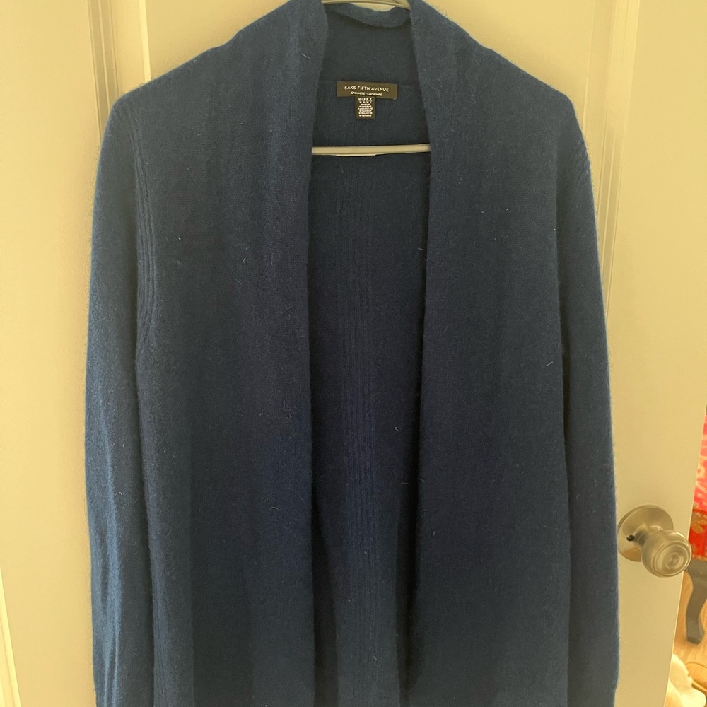 Saks Fifth Avenue Woman’s Cashmere Open Front Longer Cardigan (medium)